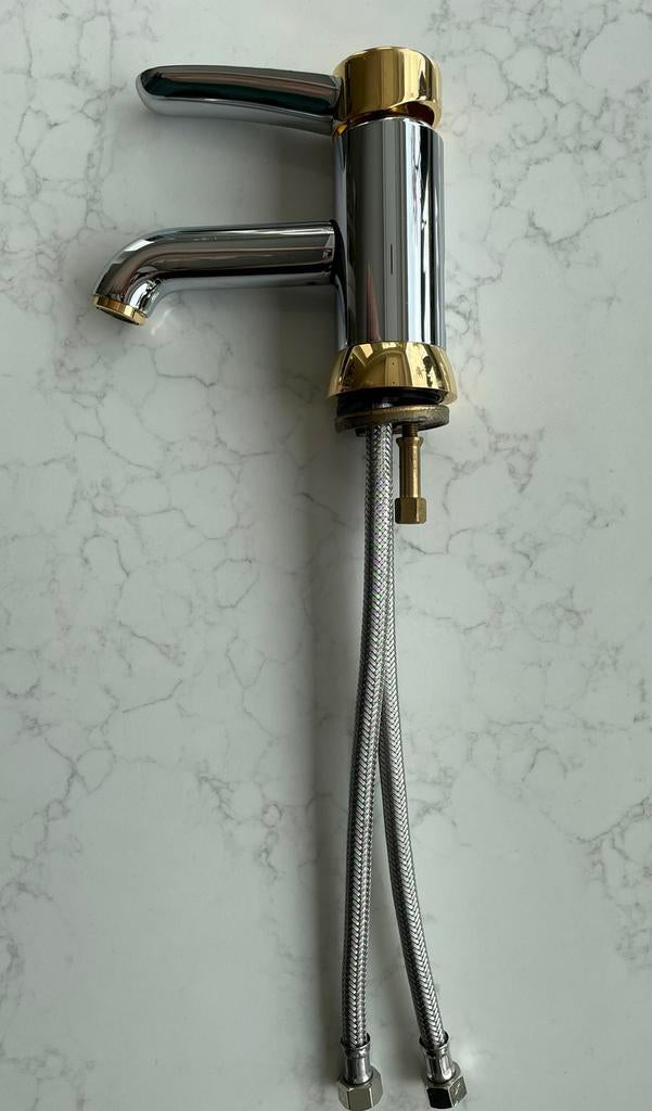 Grohe wastafelmengkraan chroom/goud, Ophalen, Zo goed als nieuw, Chroom, Kraan