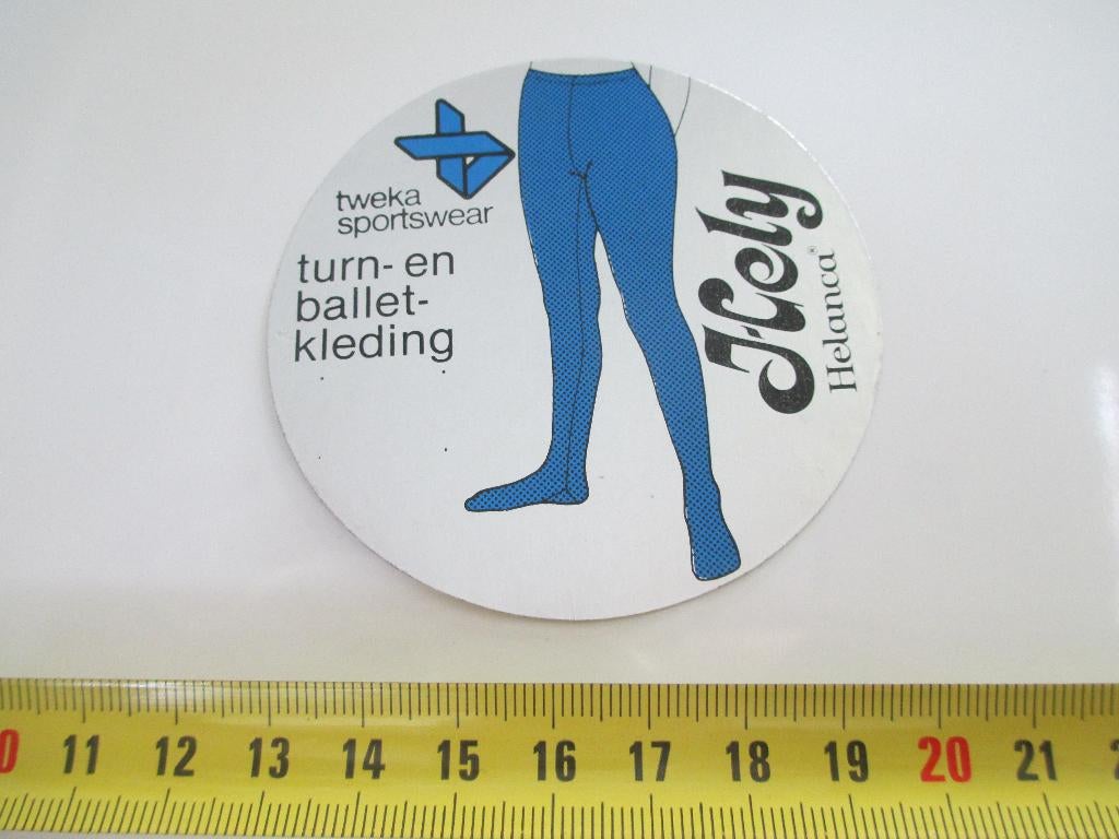 sticker Geldrop TWEKA Sportswear Hely Helanca, Ophalen, Zo goed als nieuw