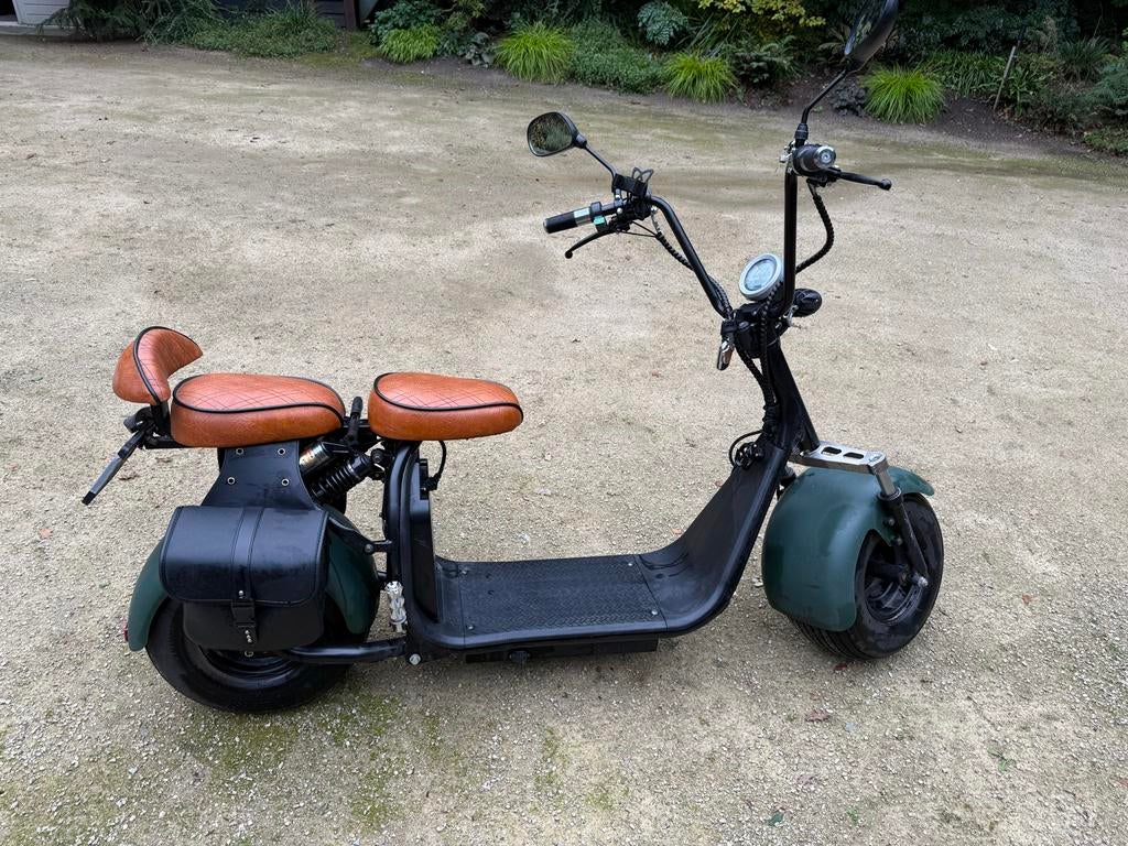 E-cruiser 35km/u met lederen zadel en tassen, Fietsen en Brommers, Brommeronderdelen | Snorfietsen, Gebruikt, Overige merken, Overige typen