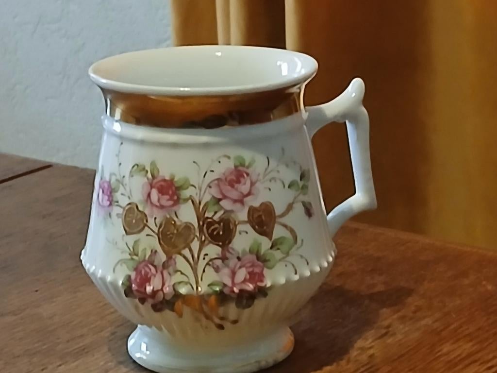 OUDE PORSELEINEN MOK ,ZEER DECORATIEF.., Antiek en Kunst, Ophalen of Verzenden