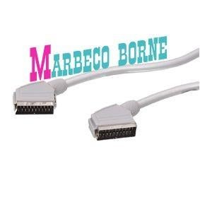 Scart kabel 1,5 meter 21 polig, dubbel afgeschermd, zilver, Scartkabel, Nedis, Nieuw, Info@marbeco.nl