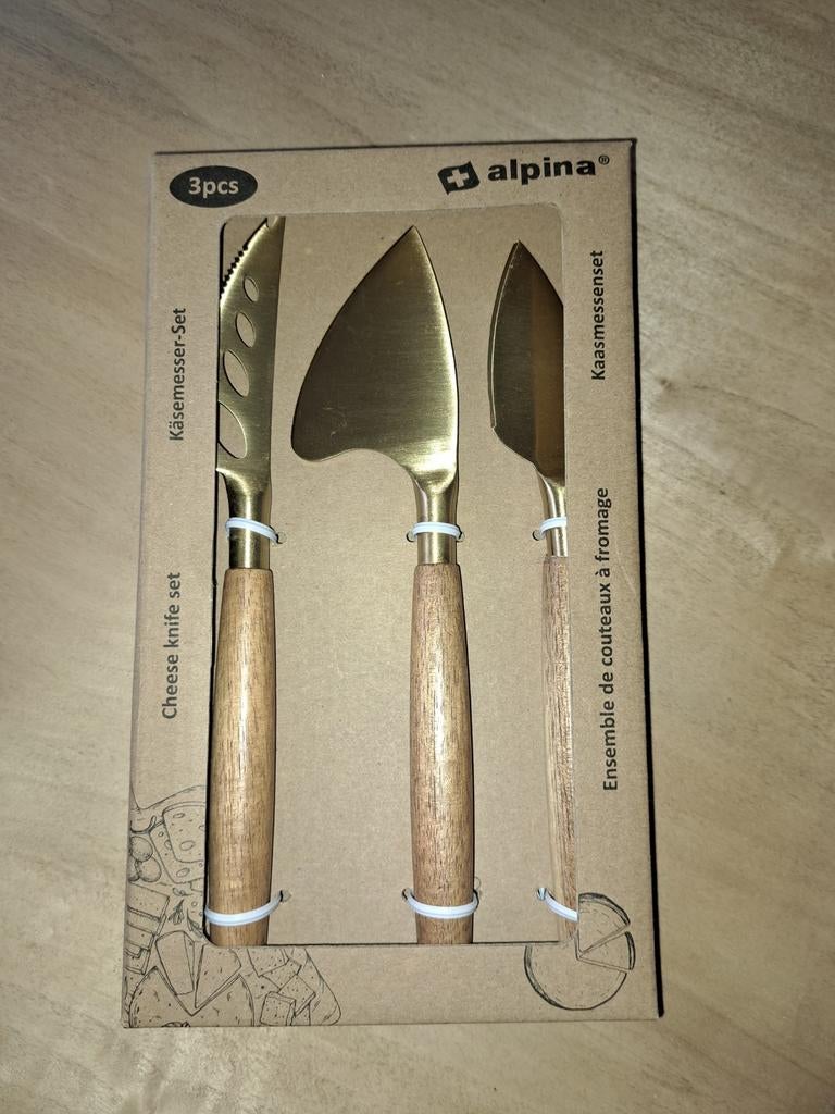 Alpina Zwitserse Kaasset - 3 Delig, Ophalen of Verzenden, Nieuw, Hout, Bestekset