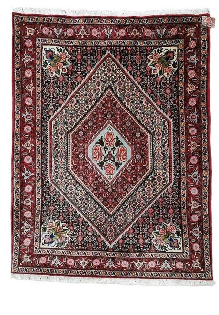 Handgeknoopt Perzisch wol Senneh tapijt roses 122x160cm, 100 tot 150 cm, Onbekend, Ophalen of Verzenden, Zo goed als nieuw