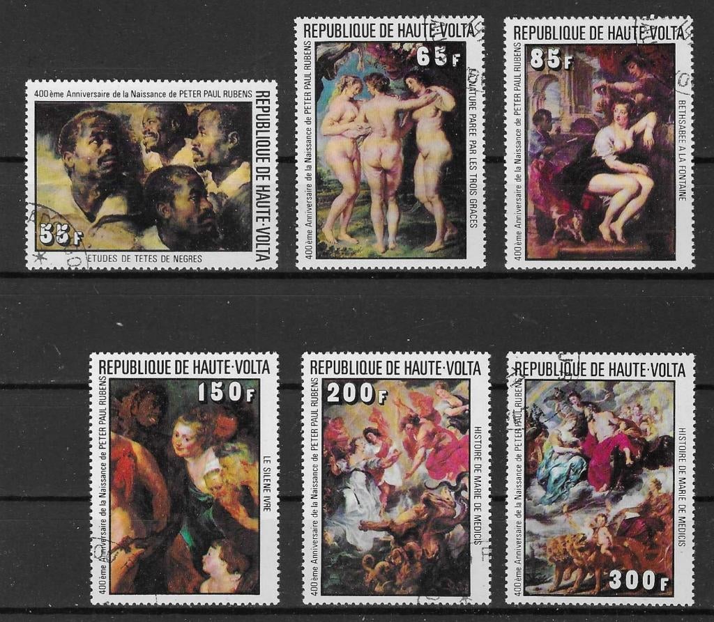 Opper-Volta Michel 690-695 gestempeld  RUBENS, Postzegels en Munten, Ophalen of Verzenden, Overige landen, Gestempeld