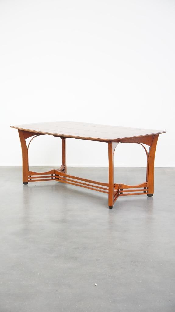 Art Nouveau design eetkamertafel van Schuitema, Ophalen, Gebruikt, 100 tot 150 cm, Design
