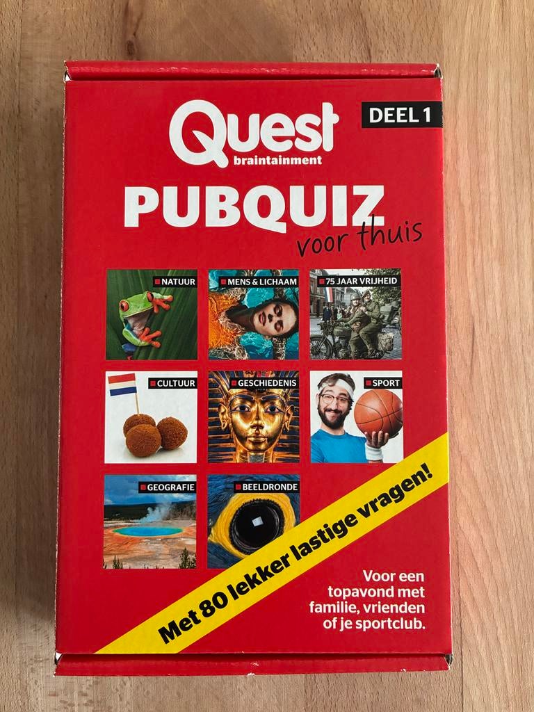 Quest Pubquiz Deel 1 - Quiz voor thuis!, Drie of vier spelers, Ophalen of Verzenden, Nieuw