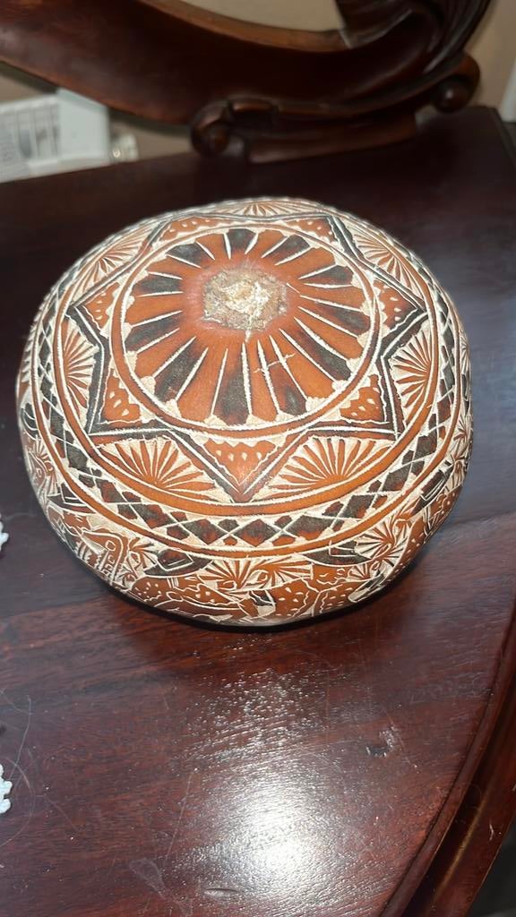 Kalebas bewerkt, Antiek en Kunst, Ophalen of Verzenden