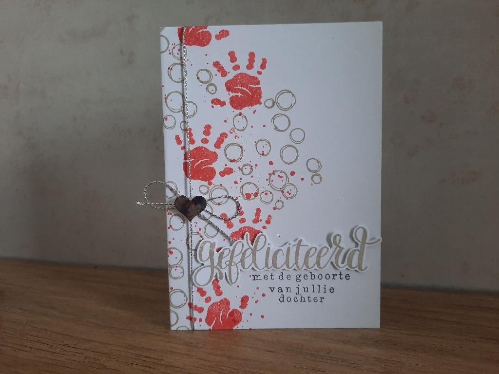 Kaart Stampin' Up! gefeliciteerd dochter (roze handjes/baby), Ophalen of Verzenden, Nieuw, Overige thema's