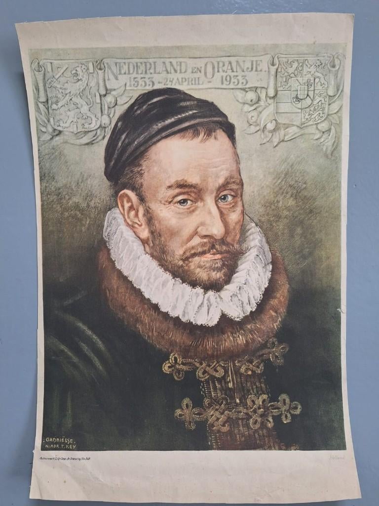 Reproductie portret Willem van Oranje, Antiek en Kunst, Ophalen of Verzenden