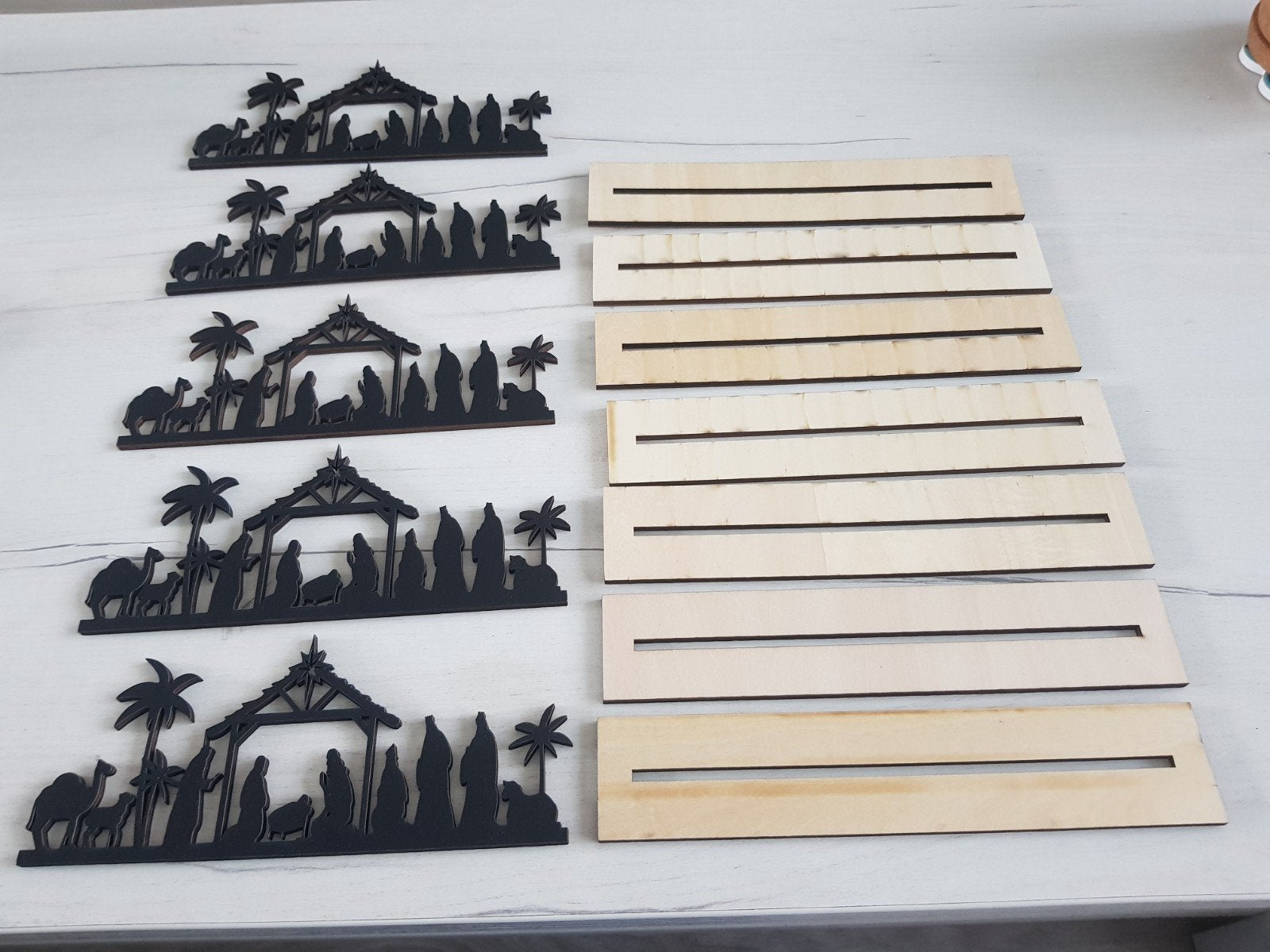 Kerst silhouet standaards NIEUW 5x, Diversen, Kerst, Ophalen of Verzenden, Nieuw
