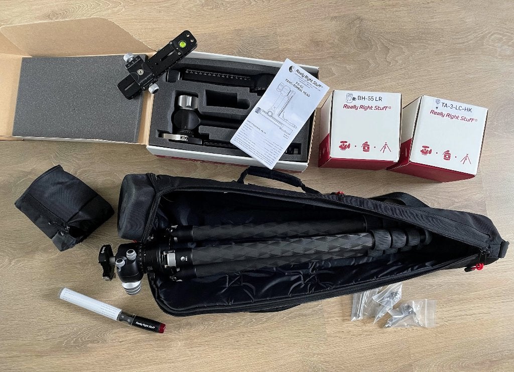 RRS Statief set TVC-34L, BH-55 ballhead, PG-02 Pano-Gimbal, Ophalen, Really Right Stuff, Met balhoofd, Nieuw