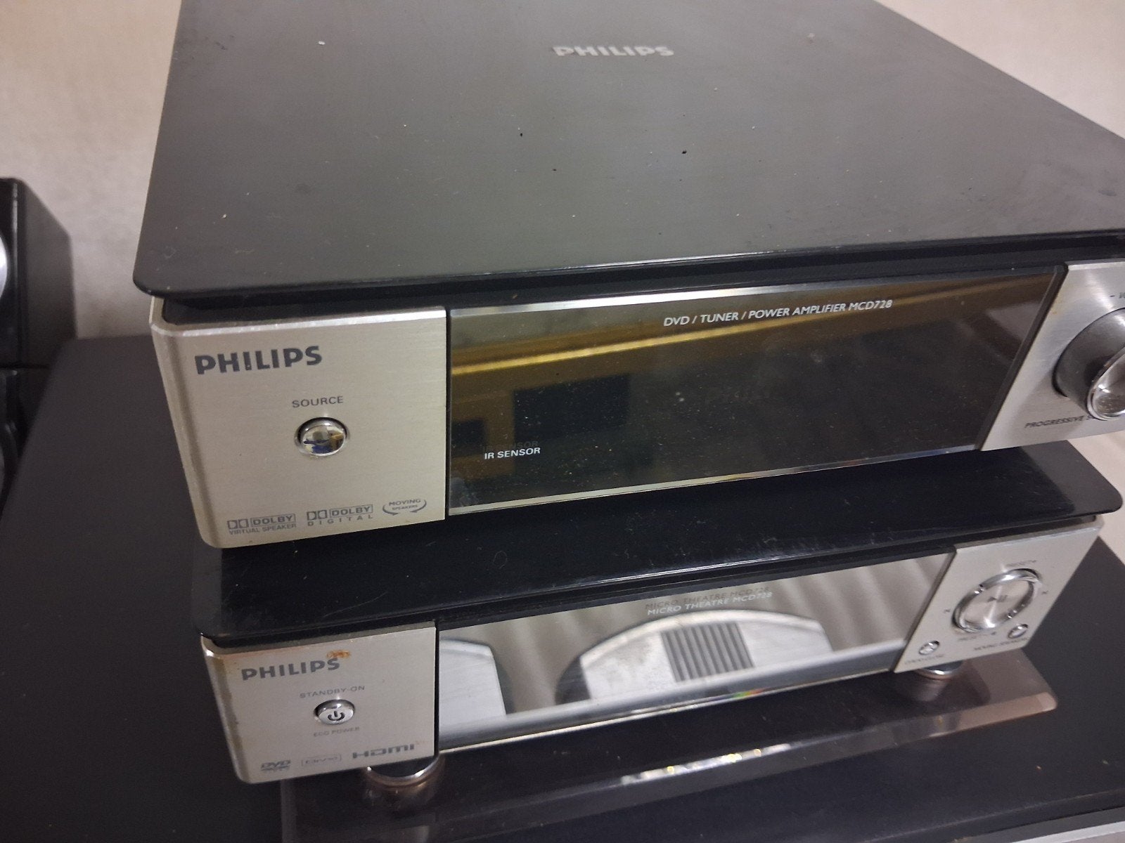 Philips MCD728/12 Micro Theatre DVD/Tuner/Versterker, Philips, Verzenden, Dvd-speler, Gebruikt