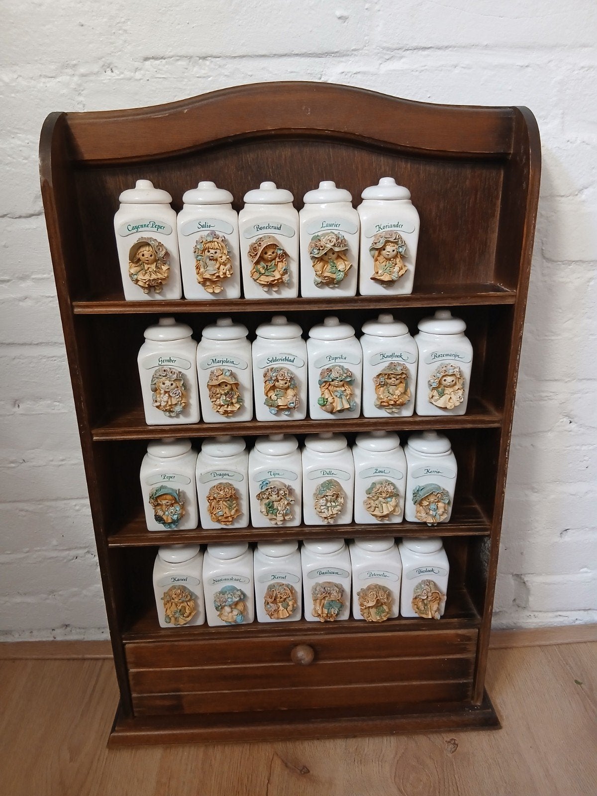 Goldina Art Collection Kruidenrekje met 23 potje, Huis en Inrichting, Overige typen, Hout, Ophalen of Verzenden, Zo goed als nieuw