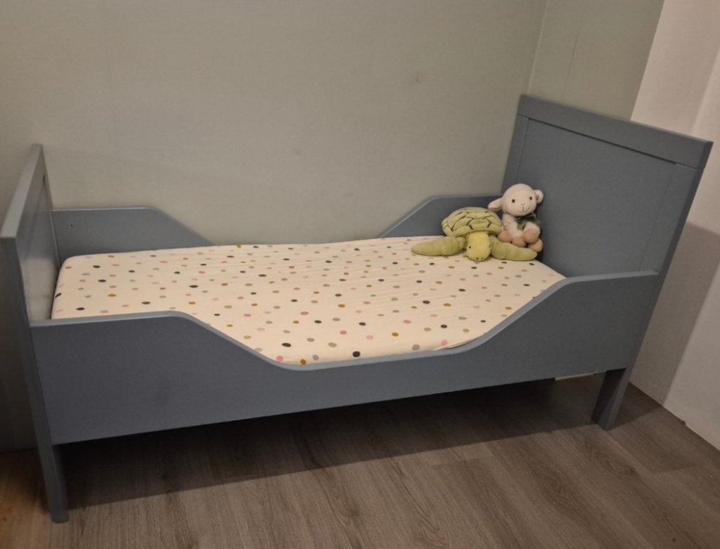 Bopita peuterbed 150x70 • flexa denim drift • met matras, Gebruikt, 70 tot 85 cm, 140 tot 160 cm, Ophalen