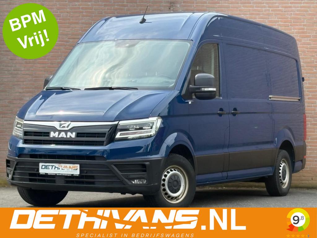 MAN TGE 2.0 140PK Automaat L3H3 / 2x Schuifdeur / Distronic, Stof, Gebruikt, Huisgarantie, 4 cilinders