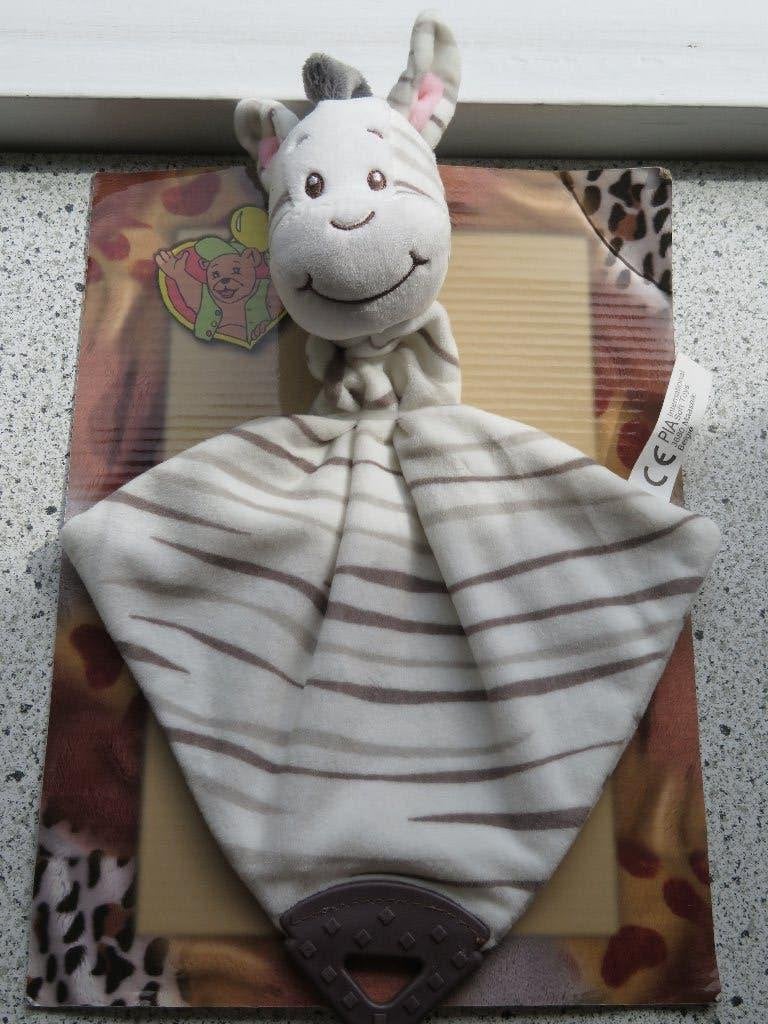 Knuffeldoek zebra zebrapaard merk PIA Soft Toys met bijtstuk, Kinderen en Baby's, Speelgoed | Knuffels en Pluche, Zo goed als nieuw