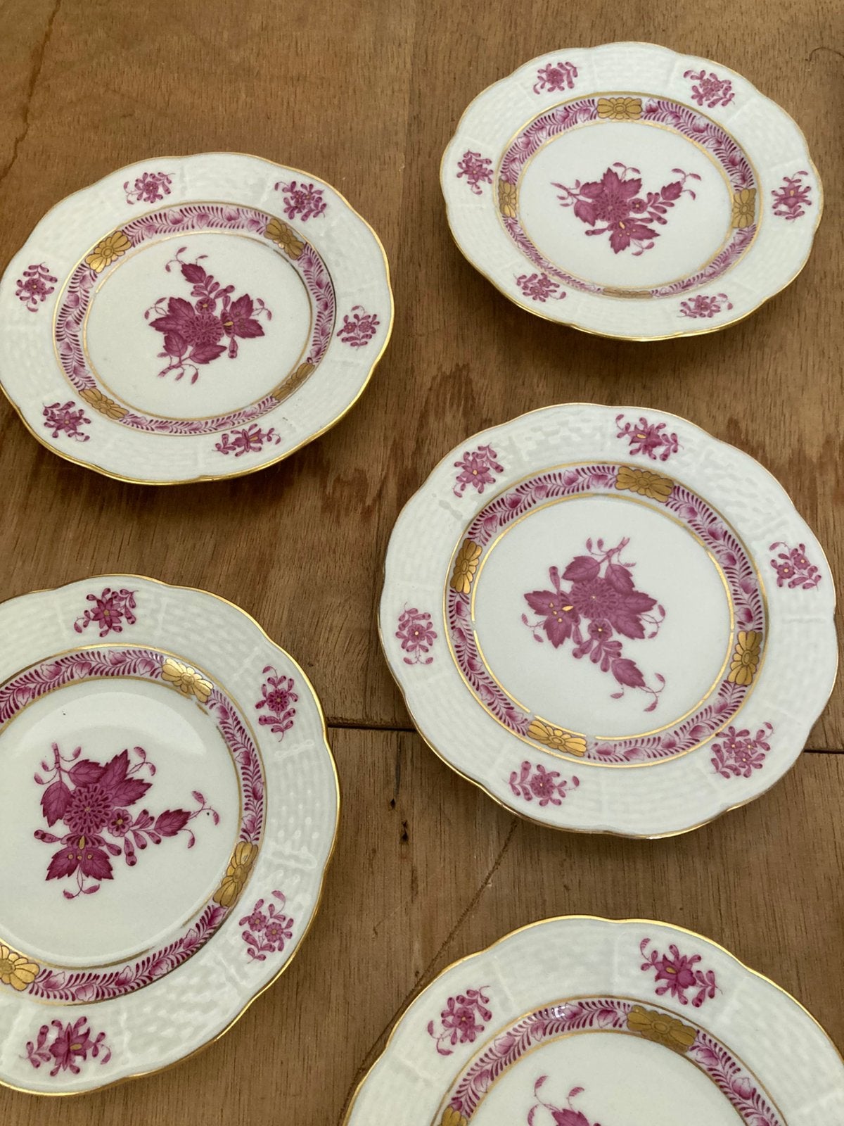 Herend rose 12 petit four schoteltjes 12 cm, Ophalen of Verzenden