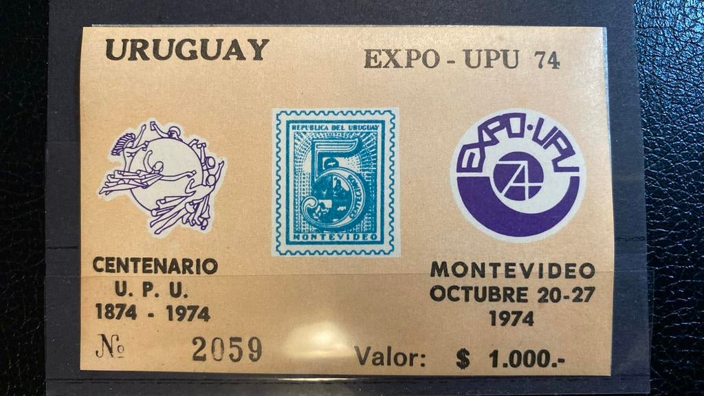 1974 Montevideo Uruguay Souvenir Sheet, Ophalen of Verzenden, Zuid-Amerika