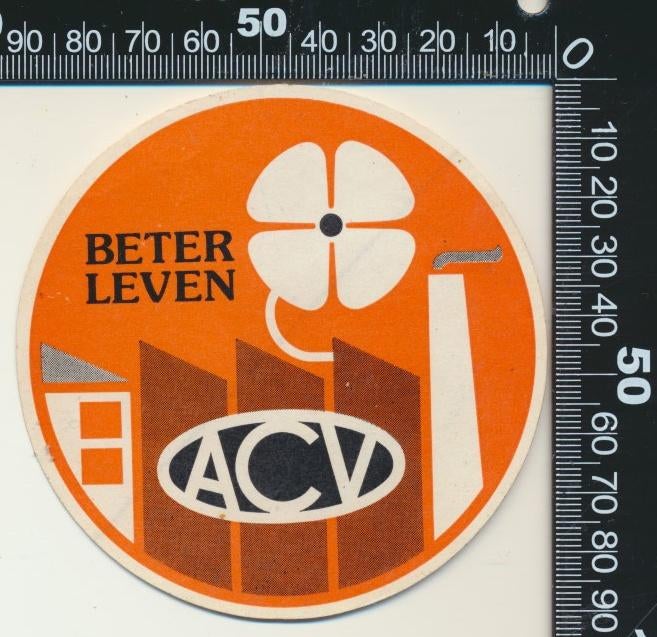 Sticker: ACV - Beter leven, Verzamelen, Ophalen of Verzenden, Zo goed als nieuw, Bedrijf of Vereniging