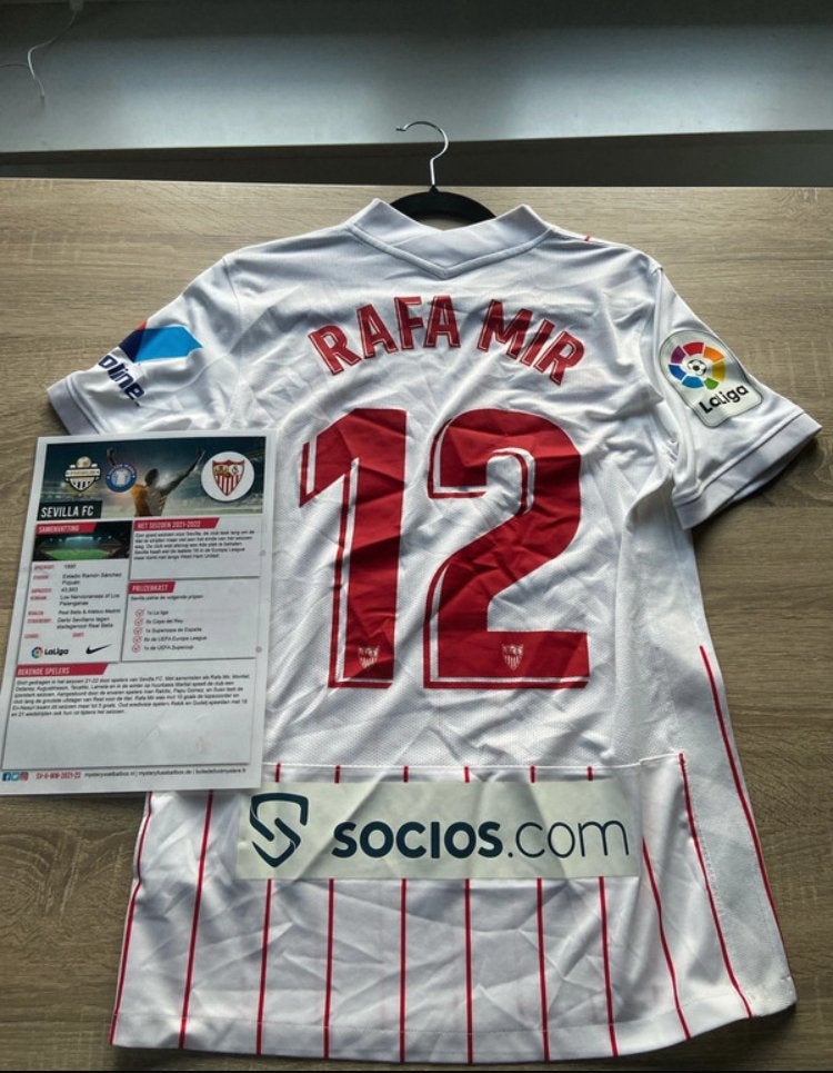Match issue/ worn Sevilla 21/22 Rafa Mir M shirt, Maat 48/50 (M), Wit, Ophalen of Verzenden, Zo goed als nieuw