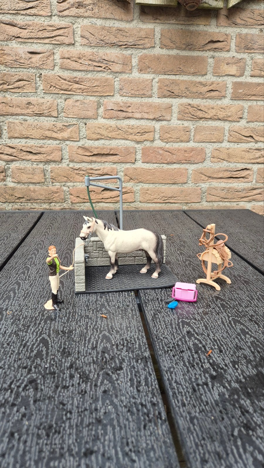 Schleich paardenspeelset met ruiter en accessoires, Ophalen of Verzenden, Zo goed als nieuw