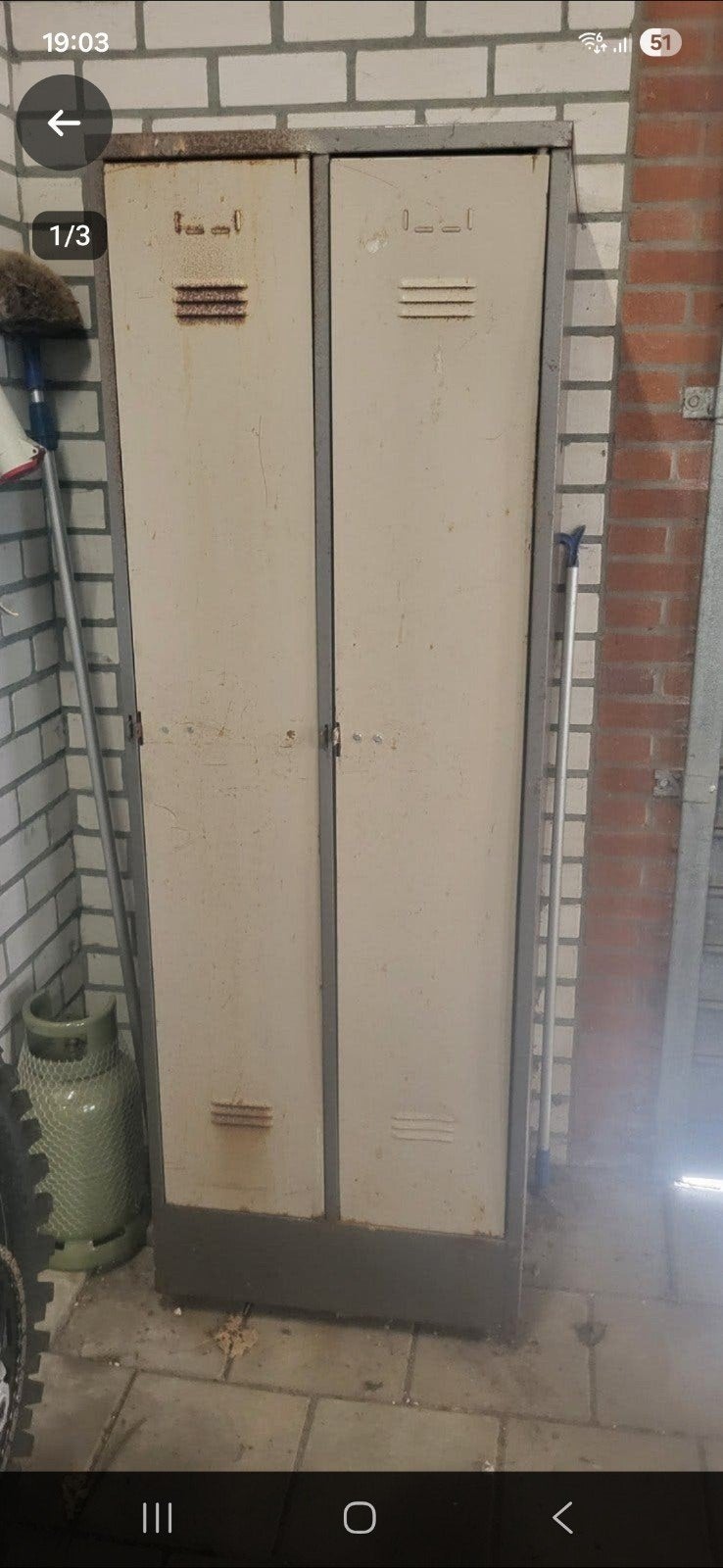 Gratis metalen locker/kast - 180x63x50cm, Ophalen, Gebruikt, Industrieel