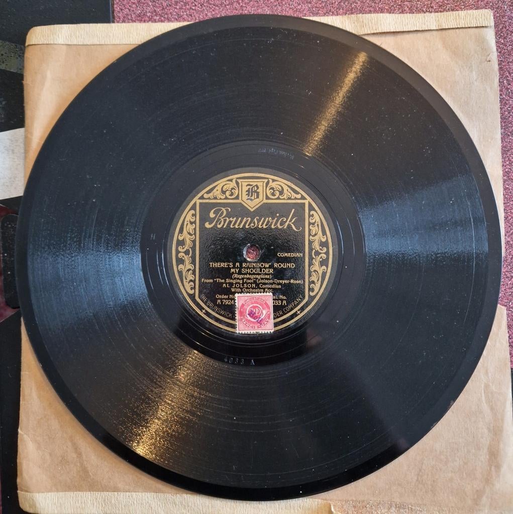 Al Jolson There's A Rainbow Round My Shoulder, Sonny Boy  78, Ophalen of Verzenden, Gebruikt, Overige formaten