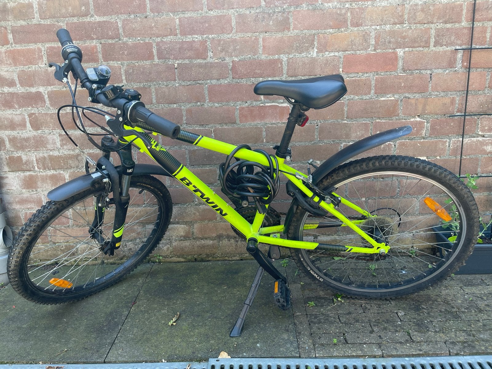 B’Twin 24 inch kinder mountainbike - Neon Geel - Gebruikt, Fietsen en Brommers, Fietsen | Jongens, Ophalen, Gebruikt