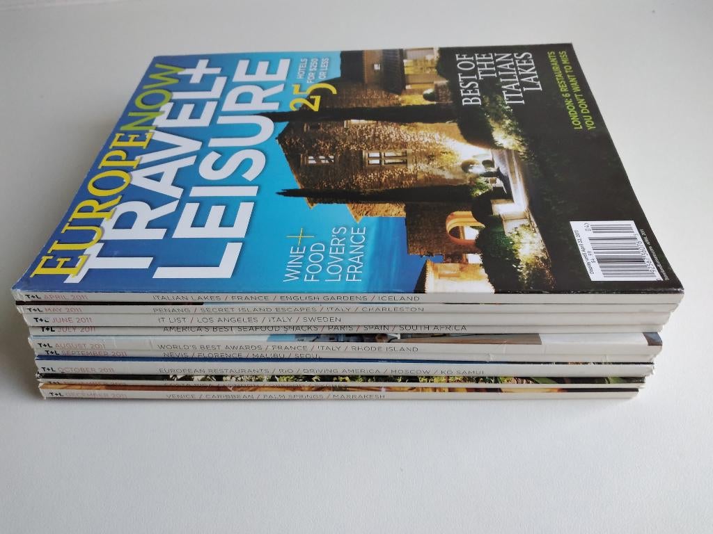 Travel + Leisure reismagazine 2011 9 nummers Amerikaans, Ophalen, Gelezen, Overige typen