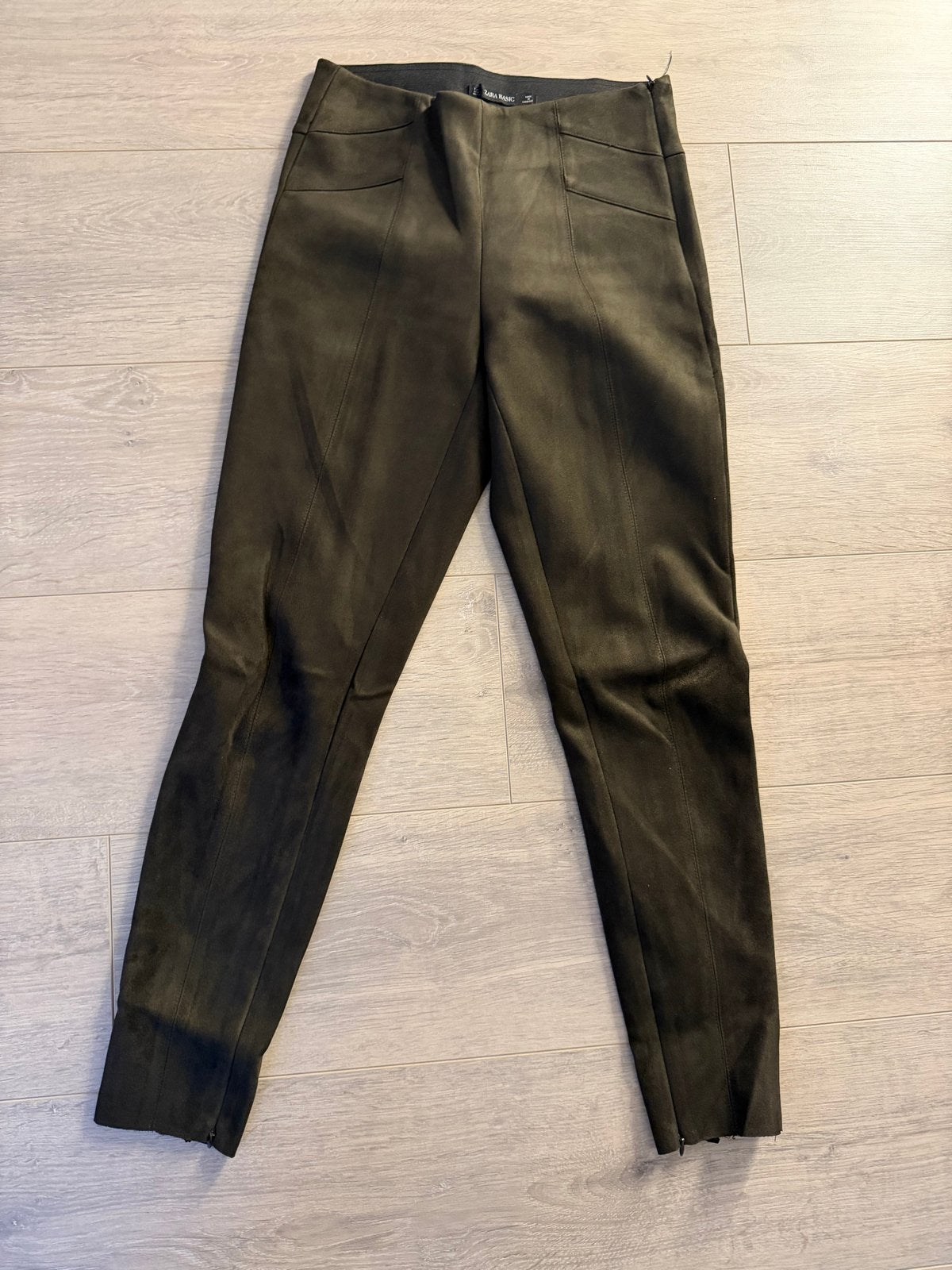 Zara Basic suède-look broek maat S, Ophalen of Verzenden, Zo goed als nieuw, Maat 36 (S), Lang