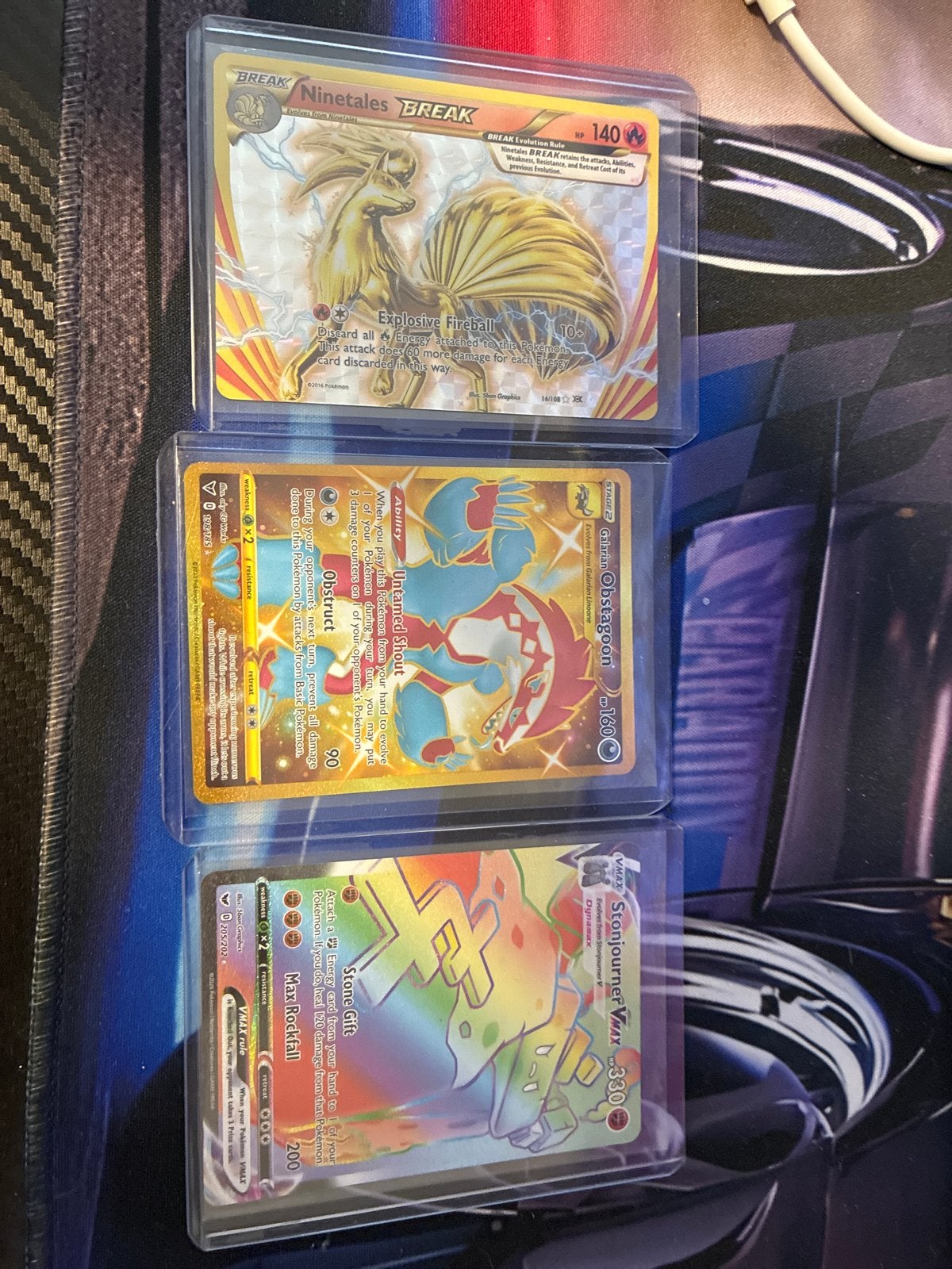 Pokémon Kaarten: Ninetales BREAK, Obstagoon, Snorlax VMAX, Ophalen, Zo goed als nieuw, Meerdere kaarten, Foil