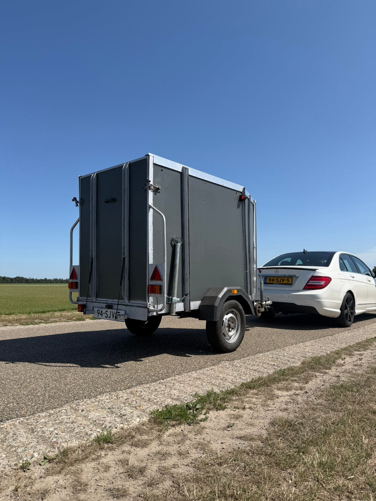 Gesloten aanhangwagen met klep, Ophalen of Verzenden, Gebruikt