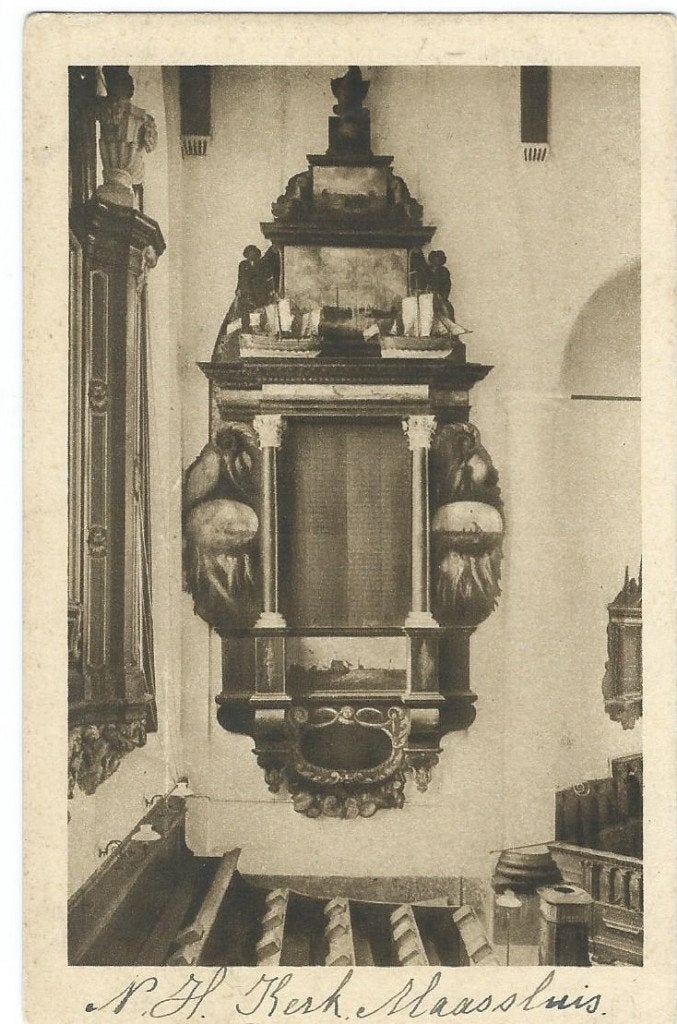ANSICHTKAART MAASSLUIS  NH Kerk  visschersbord, Verzamelen, Verzenden, Ongelopen, Zuid-Holland