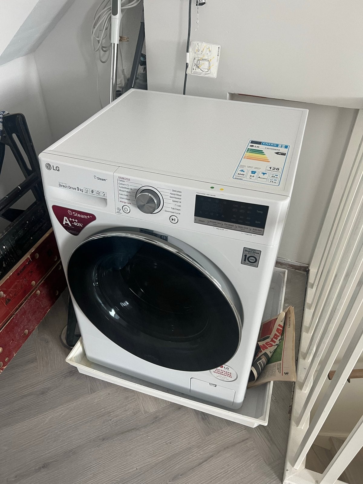 LG Direct Wasmachine, Witgoed en Apparatuur, Wasmachines, Ophalen, 1200 tot 1600 toeren, 8 tot 10 kg, Zo goed als nieuw