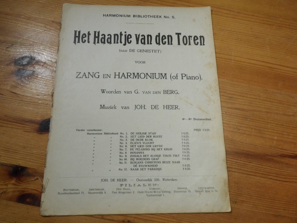 Joh. De heer - het haantje van den toren / de wilde golven, Gebruikt, Zang, Ophalen of Verzenden, Religie en Gospel