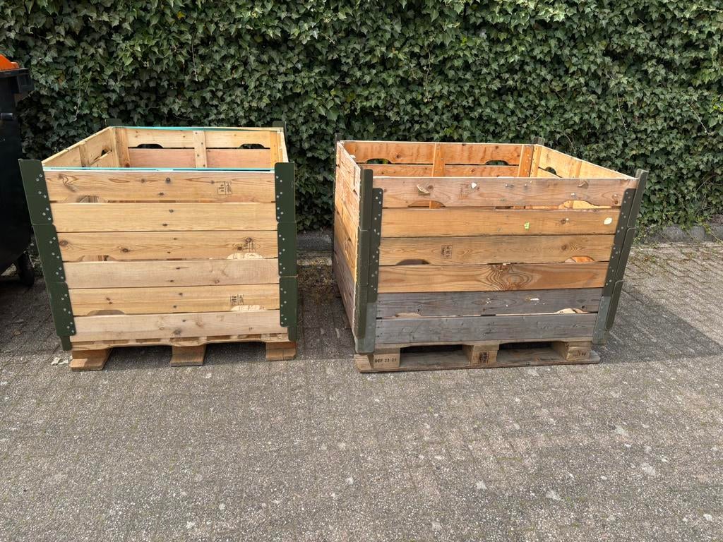 2x palletkist/palletbox met 3 randen, Doe-het-zelf en Verbouw, Kratten en Dozen, Ophalen, Gebruikt, 100 cm of meer, 60 cm of meer
