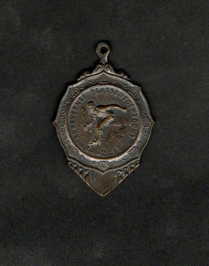 Medaille Ankeveense Plassentoertocht Schaatsen 1959., Ophalen of Verzenden, Zo goed als nieuw