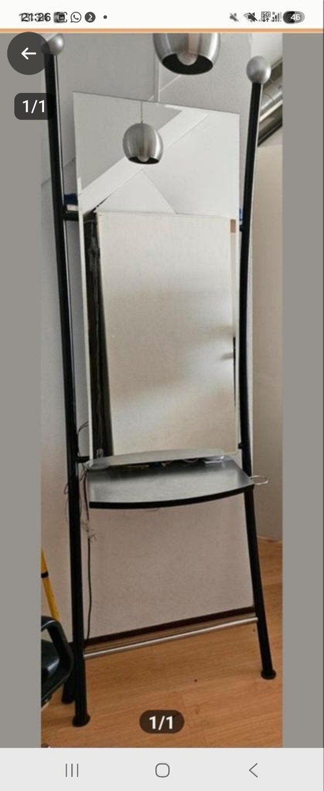 kaptafel facet geslepen spiegel met ( werk) plateau, Ophalen, Gebruikt, 150 tot 200 cm, Rechthoekig
