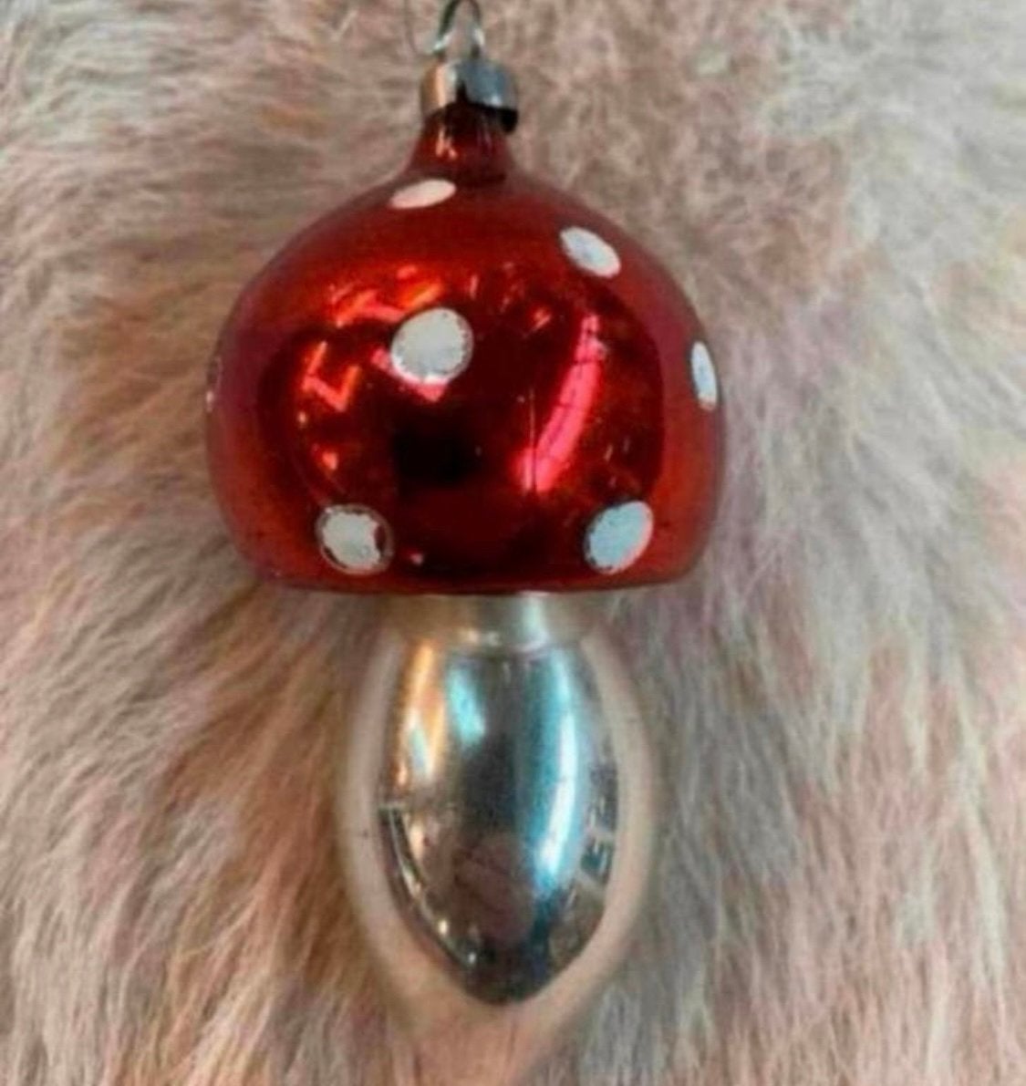 Kerstbal mooie echte antieke grote paddenstoel kerstbal, Diversen, Kerst, Verzenden
