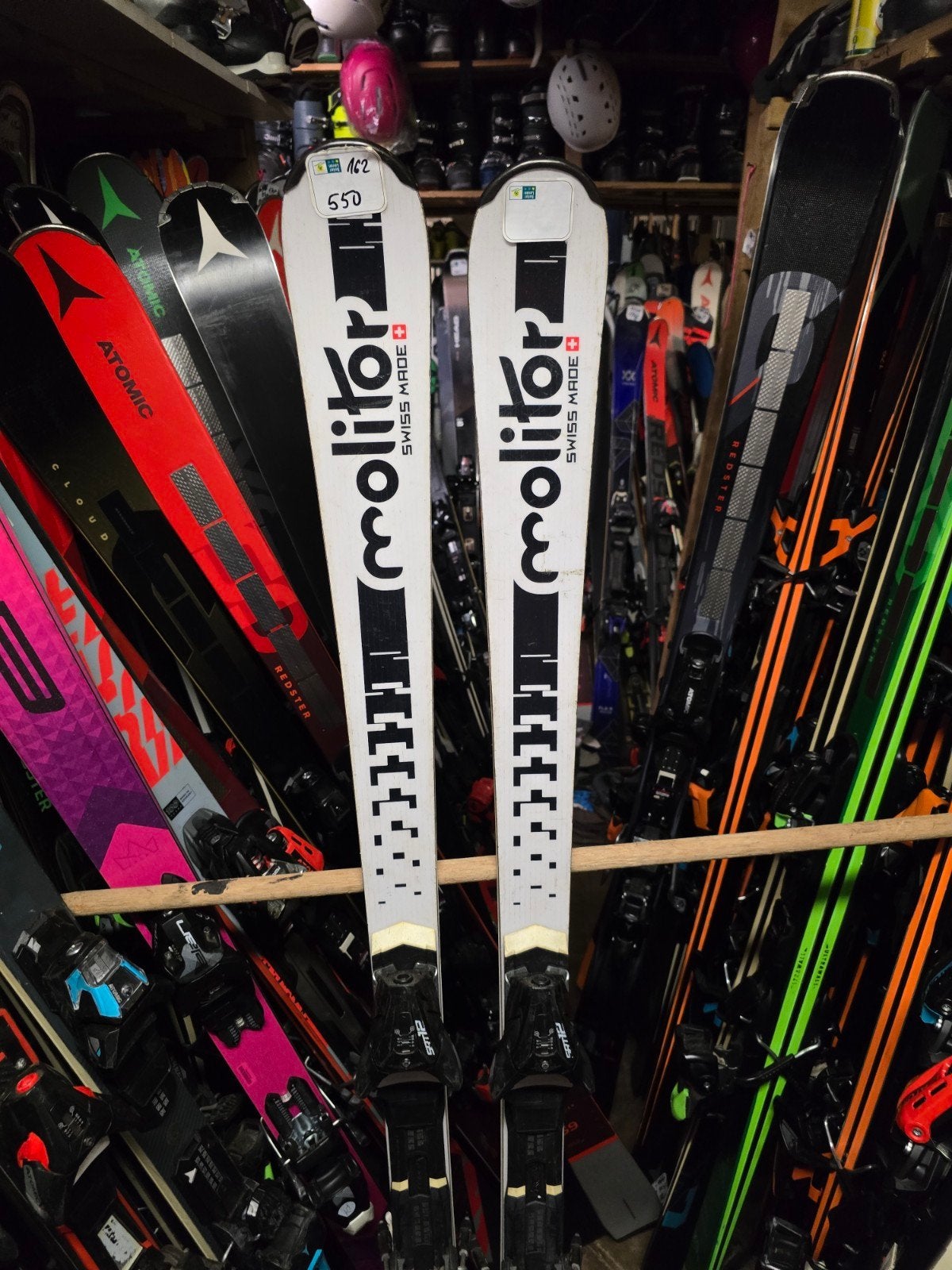 162 cm MOLITOR RELEASE R1 STOCKLI GEMAAKT SKIS AL LASER SC, Overige merken, 160 tot 180 cm, Molitor  stockli, Ophalen of Verzenden