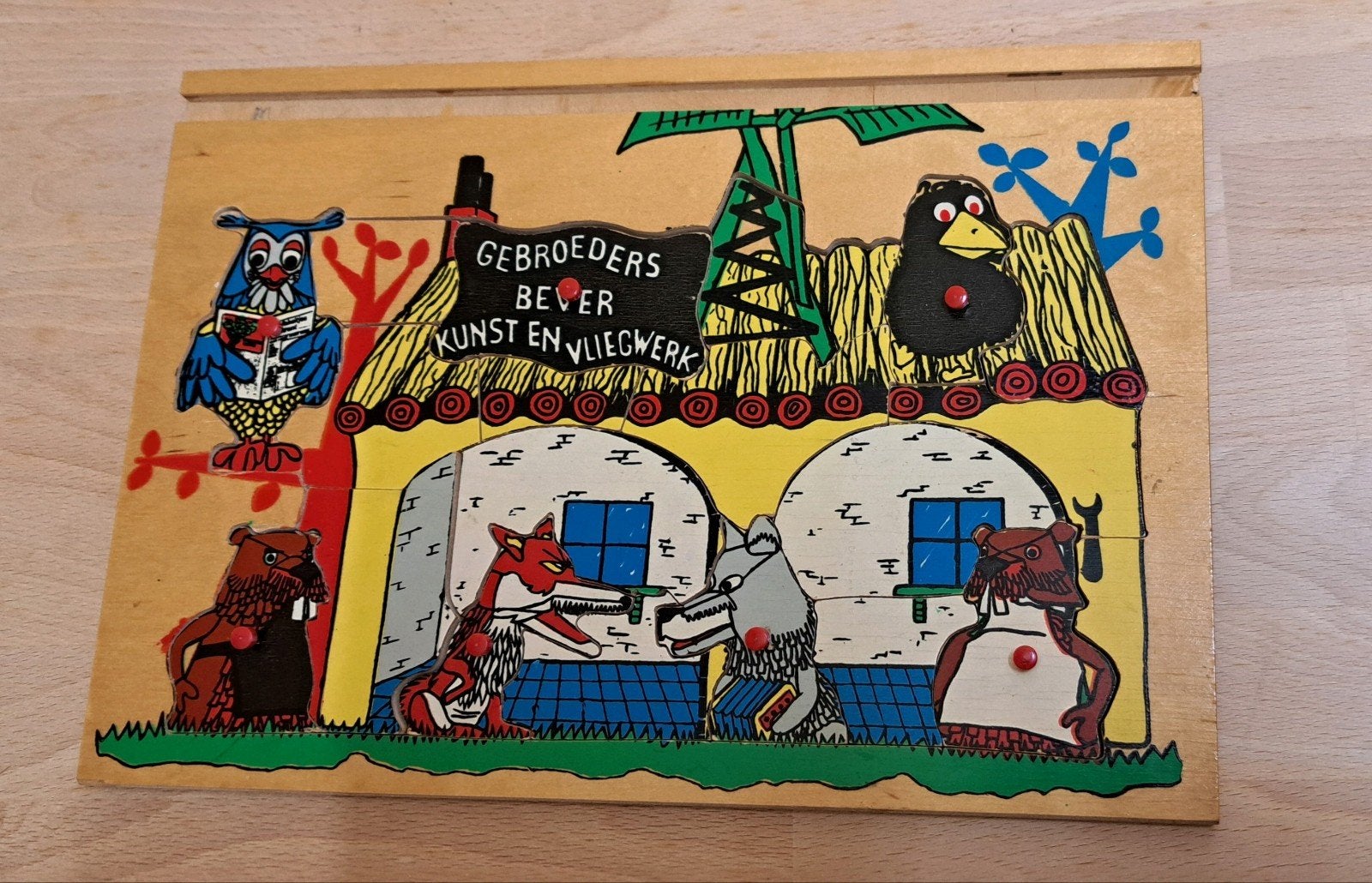 Houten puzzel - Fabeltjeskrant, Ophalen of Verzenden, 10 tot 50 stukjes, Gebruikt, Van hout