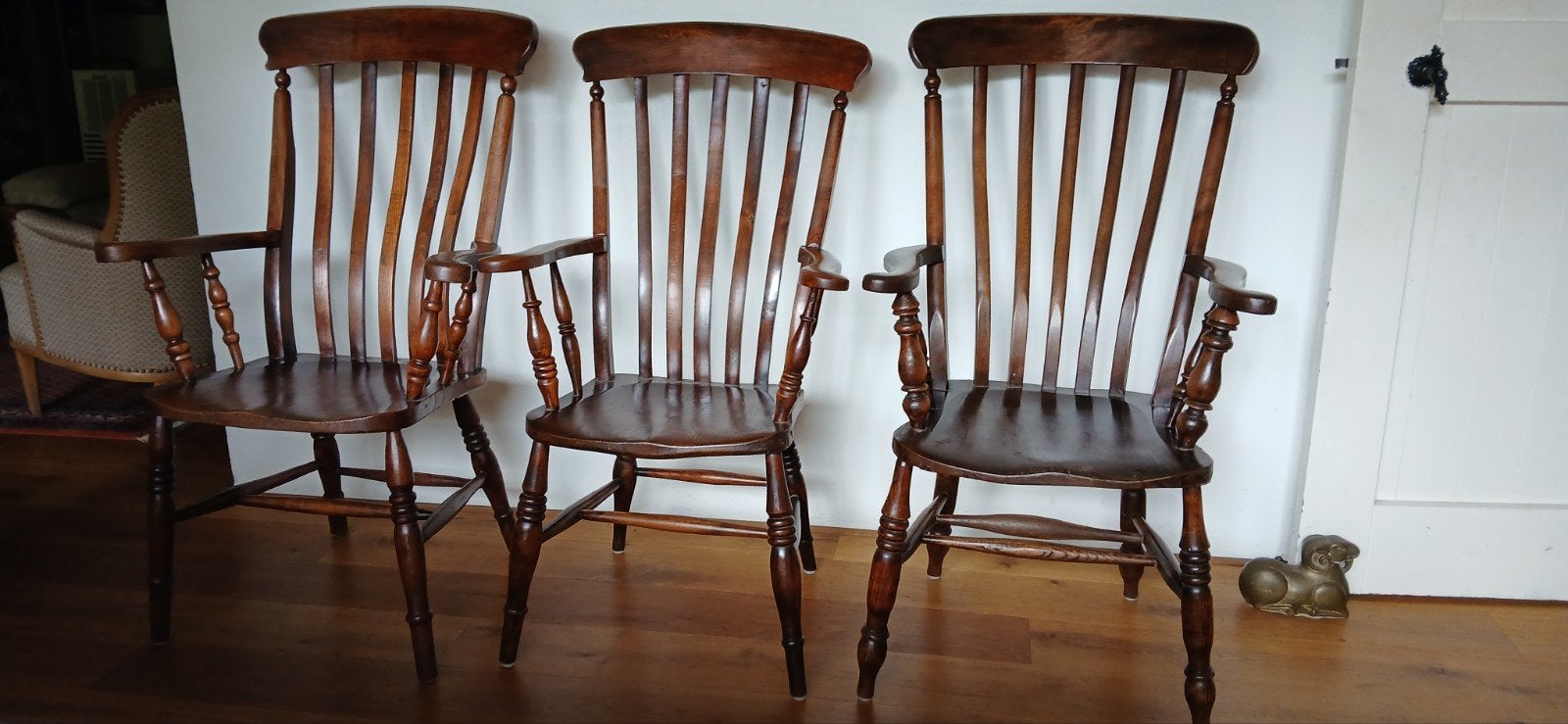 3 Eikenhouten stoelen - Comfortabel en in goede staat, Ophalen