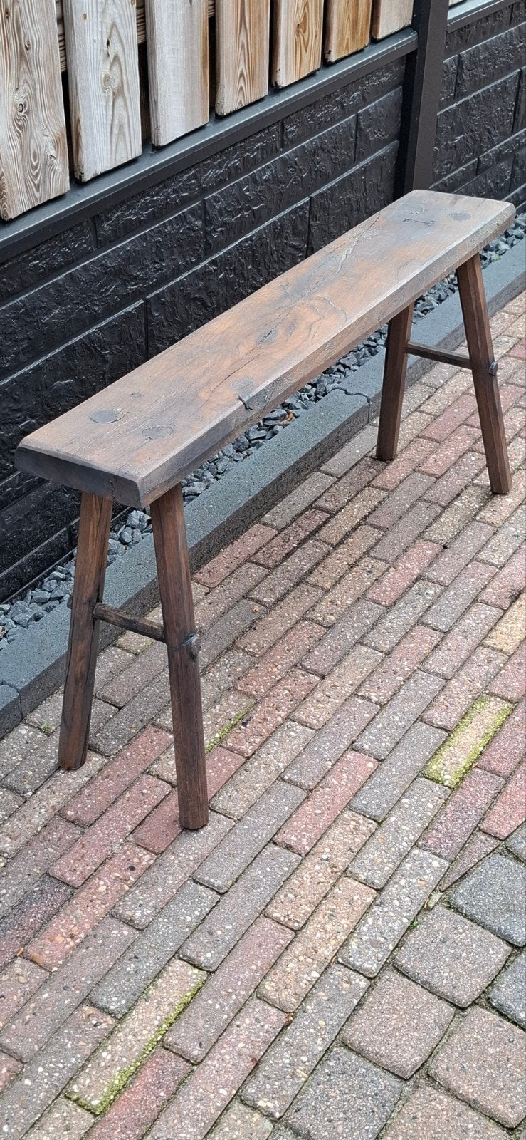 oud eiken bankje, Huis en Inrichting, Ophalen, 25 tot 50 cm, Rechthoekig, 100 tot 150 cm
