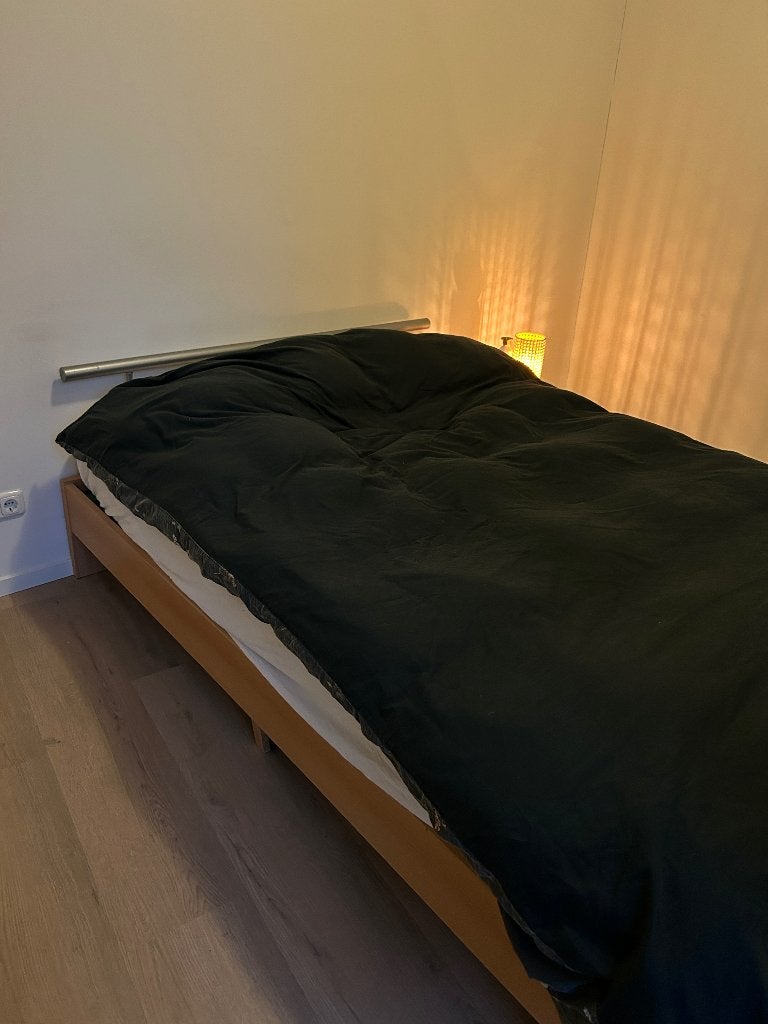 Bed, Ophalen, Bruin, Tweepersoons, 140 cm