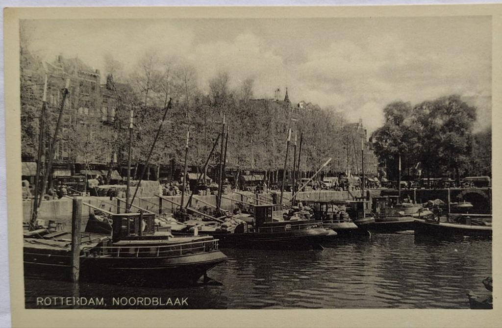 Oude Ansichtkaart Rotterdam, Noordblaak met schepen, Ophalen of Verzenden