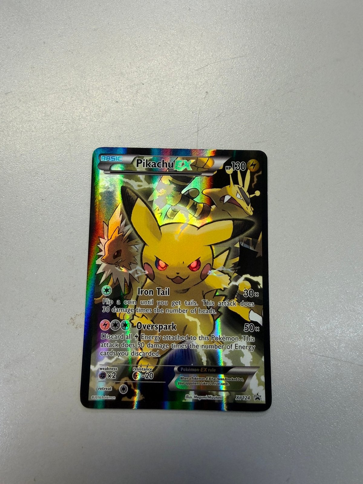 Pikachu EX XY124, Hobby en Vrije tijd, Verzamelkaartspellen | Pokémon, Ophalen of Verzenden, Zo goed als nieuw, Losse kaart, Foil