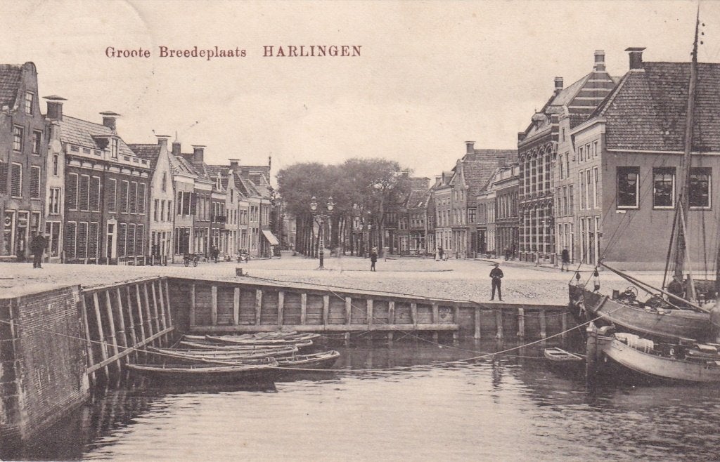 Oude ansichtkaart Harlingen, Groote Breedeplaats, voor 1920, Ophalen of Verzenden, Voor 1920, Ongelopen, Friesland