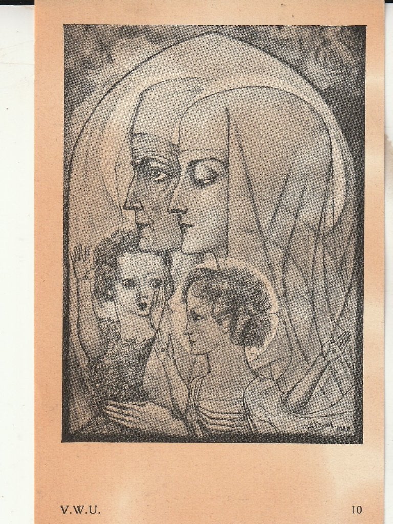 Religieuze prent - V.W.U. 1927, Ophalen of Verzenden, Gebruikt, Kaart of Prent, Christendom | Katholiek