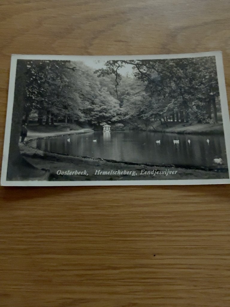 Oosterbeek Hemelscheberg Eendjesvijver ansichtkaart 1935, Verzenden, 1920 tot 1940, Gelopen, Gelderland