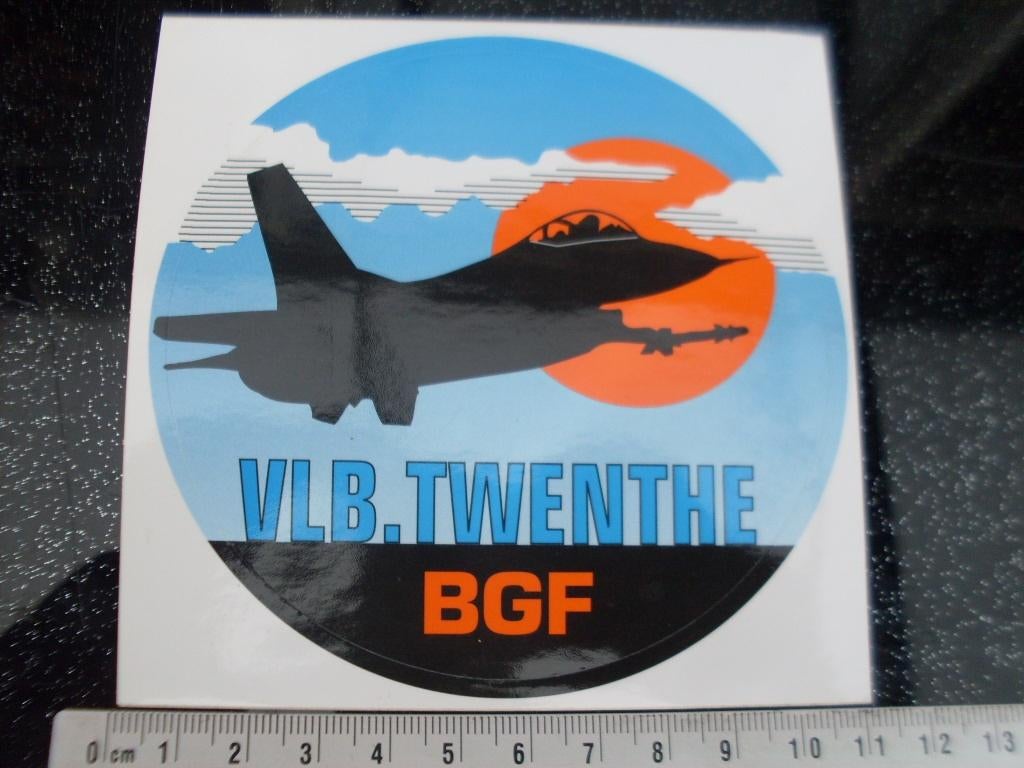 sticker vliegbasis twenthe twente BGF logo straaljager KLu, Verzenden, Zo goed als nieuw, Bedrijf of Vereniging